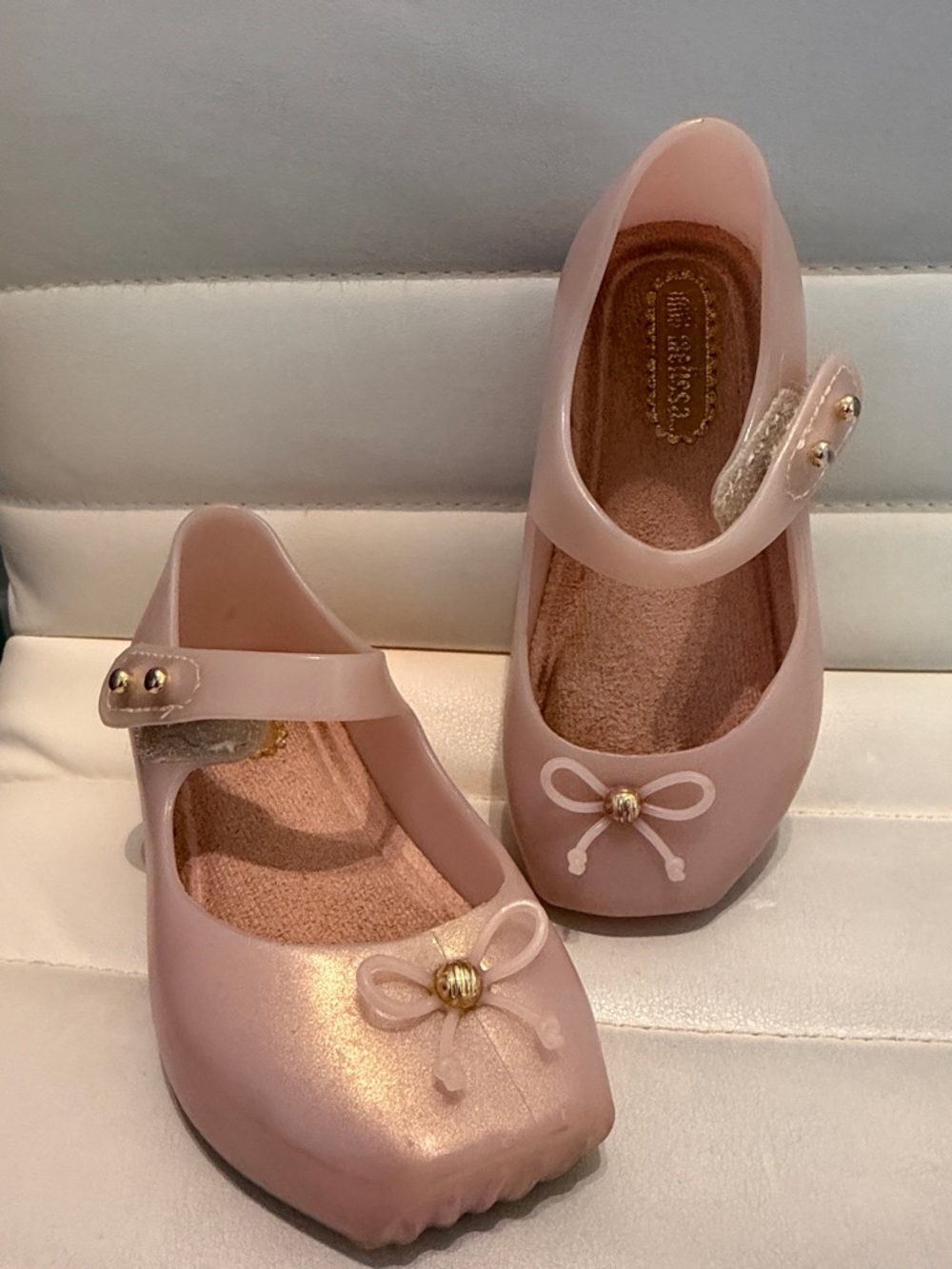 BABY Mini Melissa Sophie Ballet Flats with Bow Accent size 6